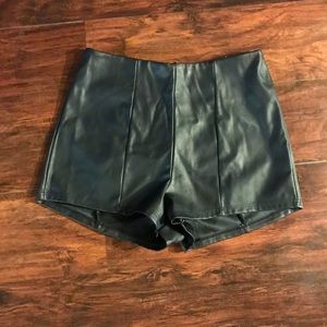 Black pleather shorts. S.